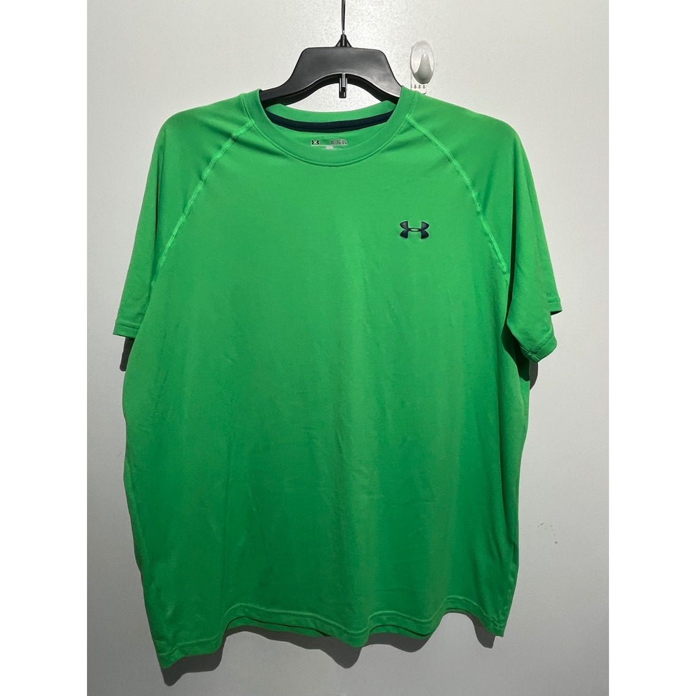 Under Armour HeatGear Mens XL Green Loose Fit Short Sleeve Athletic T-Shirt